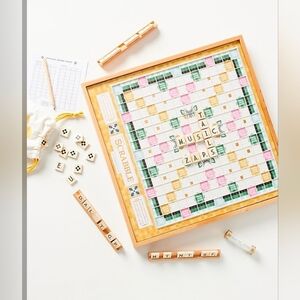 Anthropologie Scrabble Bistro Garden Tile Board Game Butterfly NIB